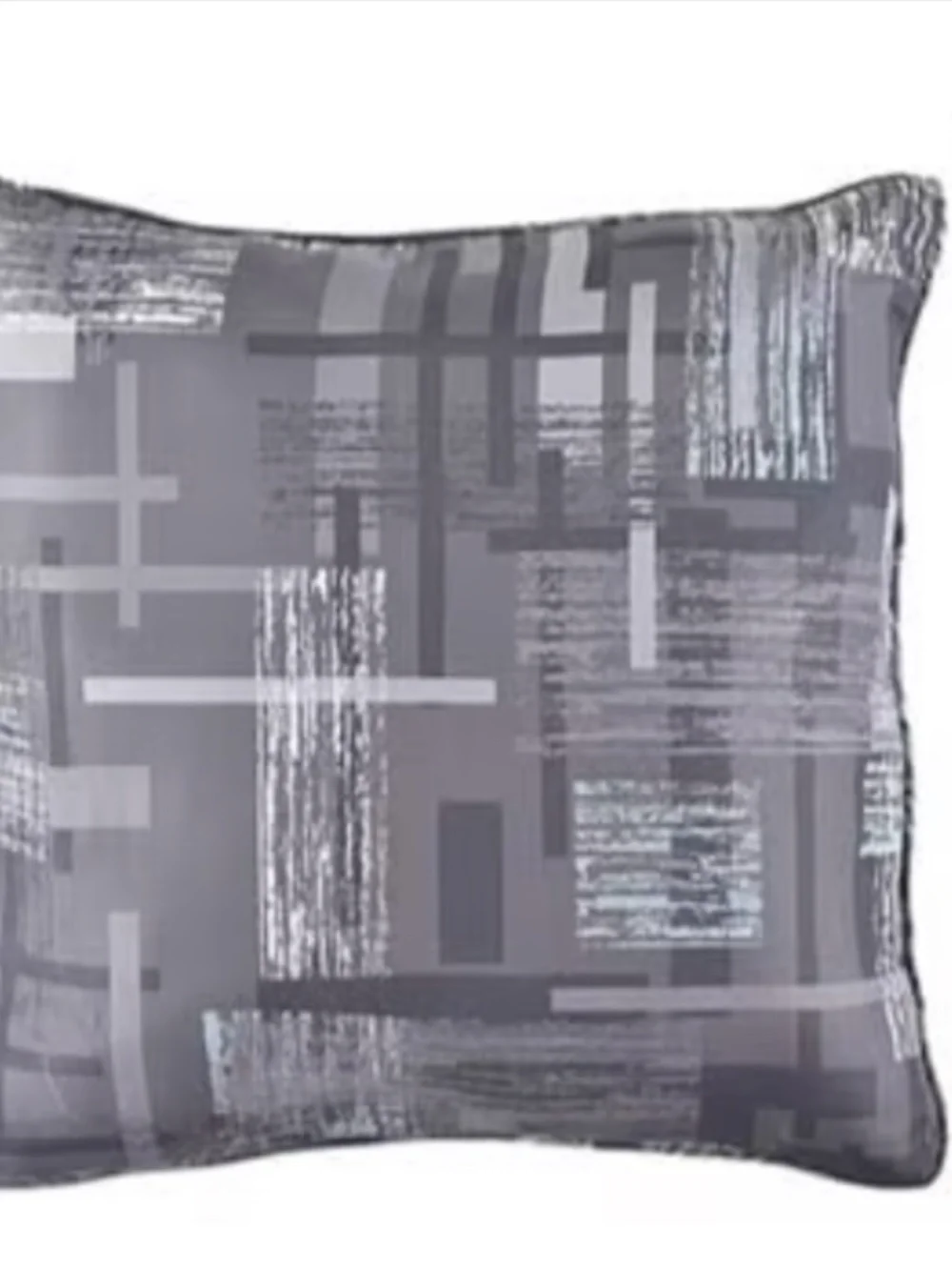 NEW JCPenney 6 Piece comforter Bed in bag Set pillow LARSON Geo Print Gray QUEEN